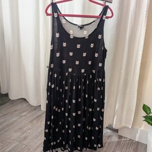 Sleeveless cat print swing dress (Torrid Size 1)